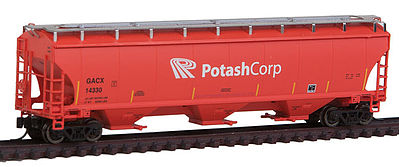 Intermountain Railway 67217 N Scale Trinity 5161 Cubic Foot Covered Hopper - Ready to Run -- Potash Corp. (salmon, white, P Logo & Lettering)