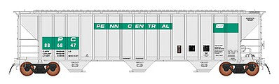Intermountain Railway 672203 N Scale 4785 PS2-CD Covered Hopper Early Version - Ready to Run -- Penn Central (Patched, gray, Jade Green, Small Logo)