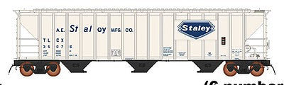 Intermountain Railway 672213 N Scale 4785 PS2-CD Covered Hopper Early Version - Ready to Run -- A.E. Staley TLCX (white, black, blue)