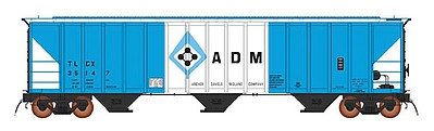 Intermountain Railway 672216 N Scale 4785 PS2-CD Covered Hopper Early Version - Ready to Run -- Archer-Daniels-Midland TLCX (blue, white Center Band, Molecule Logo)