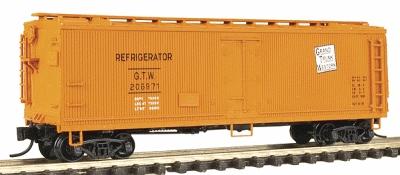 Intermountain Railway 67717 N Scale Fruit Growers Express Wood Refrigerator Car - Ready to Run -- Grand Trunk Western (orange w/black reporting marks)