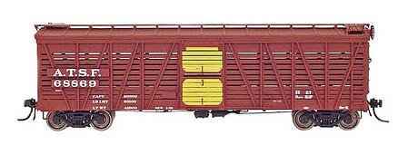 Intermountain Railway 67910 N Scale Santa Fe Class Sk-S Single-Deck Stock Car - Ready to Run -- Santa Fe 1938-43 w/K Brakes (Boxcar Red)