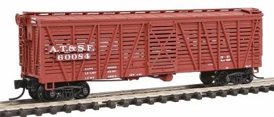 Intermountain Railway 67912 N Scale Santa Fe Class Sk-T Single-Deck Stock Car - Ready to Run -- Santa Fe w/K Brakes (As-Built Boxcar Red)