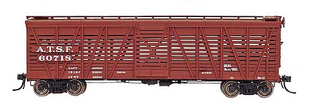 Intermountain Railway 67916 N Scale Santa Fe Class Sk-U Single-Deck Stock Car - Ready to Run -- Santa Fe 1938-43 w/K Brakes (Boxcar Red)