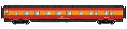 Intermountain Railway 6853 N Scale Pullman-Standard 10-5 Sleeper - Ready to Run - Centralia Car Shops -- DLMX Clackamas River (SP Daylight, red, orange, black)