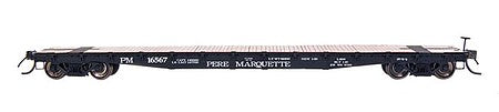 Intermountain Railway 68715 N Scale AAR 53' 6" 70-Ton Flatcar - Ready to Run -- Pere Marquette (black)