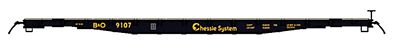 Intermountain Railway 68716 N Scale AAR 53' 6" 70-Ton Flatcar - Ready to Run -- Chessie System/B&O (black, yellow)