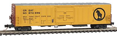 Intermountain Railway 68820 N Scale R-70-20 Mechanical Reefer - Ready to Run -- Great Northern/Western Fruit Express WFCX (yellow, Oxide Red, Large Rocky Lo