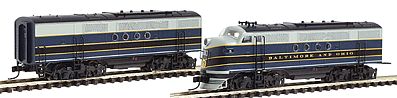 Intermountain Railway 69006 N Scale Diesel EMD FTA-B Set - Standard DC -- Baltimore & Ohio (blue, gray, black)