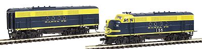 Intermountain Railway 69013 N Scale Diesel EMD FTA-B Set - Standard DC -- Santa Fe (Freight Scheme, blue, yellow, Cigar Band Logo)