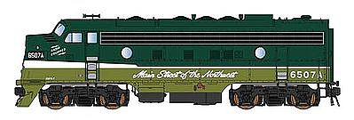 Intermountain Railway 69233D N Scale EMD F7A w/DCC -- Northern Pacific (Loewy 2-Tone Green, Main Street Logo)