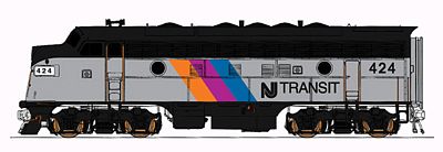 Intermountain Railway 69286 N Scale EMD F7A - Standard DC -- NJ Transit (silver, black, orange, purple, blue)