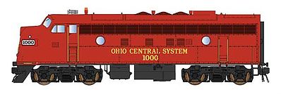 Intermountain Railway 69293 N Scale EMD F7A - Standard DC -- Ohio Central (Solid red, yellow)