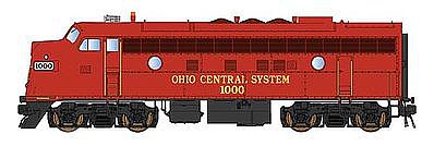 Intermountain Railway 69293D N Scale EMD F7A w/DCC -- Ohio Central (Solid red, yellow)