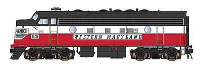 Intermountain Railway 69294D N Scale EMD F7A w/DCC -- Western Maryland (Circus, red, white, black)