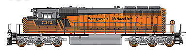 Intermountain Railway 69308D N Scale EMD/GMDD SD40-2W No Dynamic Brakes w/DCC -- Pennsylvania Northeastern (orange, black, gray)