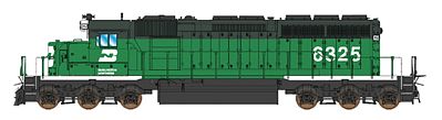 Intermountain Railway 69321 N Scale EMD SD40-2 - Standard DC -- Burlington Northern (Whiteface, Cascade Green, black, white)