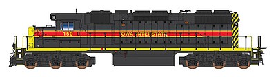 Intermountain Railway 693310 N Scale EMD SD38-2 - Standard DC -- Iowa Interstate (black, red, yellow)