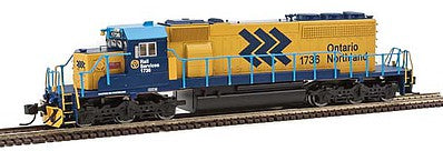 Intermountain Railway 69343 N Scale EMD SD40-2 - Standard DC -- Ontario Northland (yellow, blue, Chevron Markings)
