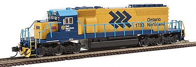 Intermountain Railway 69343S N Scale EMD SD40-2 w/LokSound & DCC -- Ontario Northland (yellow, blue, Chevron Markings)