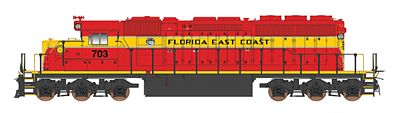 Intermountain Railway 69349 N Scale EMD SD40-2 - Standard DC -- Florida East Coast (Heritage, red, yellow)