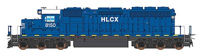 Intermountain Railway 69376 N Scale EMD SD40-2 - Standard DC -- Helm Leasing HLCX (blue, white, yellow)