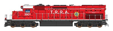 Intermountain Railway 69432D N Scale EMD SD40T-2 Tunnel Motor - Standard DC -- Terminal Railroad Association of St. Louis TRRA #3001 (red, white)