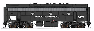 Intermountain Railway 69782 N Scale EMD F7B - Standard DC -- Penn Central (black, white)