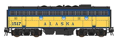 Intermountain Railway 69795 N Scale EMD F7B - Standard DC -- Alaska Railroad #1517 (DOT Scheme, yellow, blue)