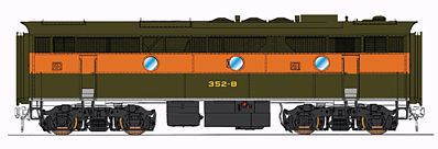 Intermountain Railway 69806 HO Scale EMD F3B - Standard DC -- Great Northern (Simplified Scheme, Pullman Green, Omaha Orange)