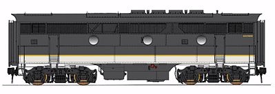 Intermountain Railway 69830 N Scale EMD F3B - Standard DC -- Southern Railway (black, white, gold)