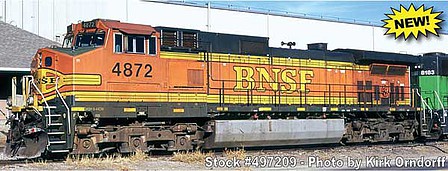 Intermountain Railway 699209S N Scale GE C44-9W - LokSound and DCC -- Burlington Northern Santa Fe (H2, orange, black, yellow)
