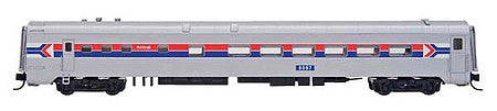 Intermountain Railway 7018 N Scale Centralia Car Shops Eastern Diner - Ready to Run -- Amtrak (Phase I, Platinum Mist, red, blue)