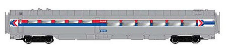 Intermountain Railway 7059 N Scale Western Diner - Ready to Run - Centralia Car Shops -- Amtrak (Phase I, silver, wide red & blue stripes, white, Arrow Logo