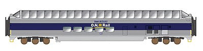 Intermountain Railway 7113 N Scale P-S Superdome Smooth-Side Full-Length Dome - Ready to Run -- Ontario Northland #900 Otter Rapids (silver, blue)