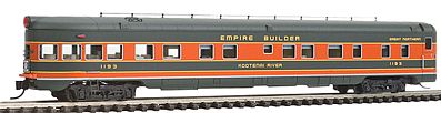 Intermountain Railway 7506 N Scale 2-1-1 Observation-Buffet-Lounge - Ready to Run -- Great Northern - Empire Builder (Pullman Green, Omaha Orange)