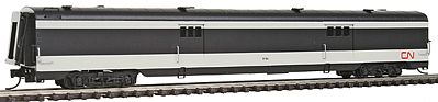 Intermountain Railway 7653 N Scale Centralia Car Shops Streamlined Smooth-Side Baggage Car - Ready to Run -- Canadian National (black, white)