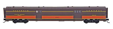 Intermountain Railway 7657 N Scale Centralia Car Shops Streamlined Smooth-Side Baggage Car - Ready to Run -- Illinois Central (brown, orange)