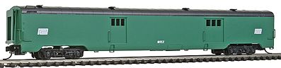 Intermountain Railway 7663 N Scale Centralia Car Shops Streamlined Smooth-Side Baggage Car - Ready to Run -- Penn Central (Jade Green, black)