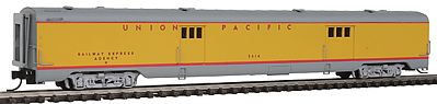 Intermountain Railway 7665 N Scale Centralia Car Shops Streamlined Smooth-Side Baggage Car - Ready to Run -- Union Pacific (Streamliner Scheme, Armour Yellow, gray)