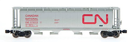 Intermountain Railway 85133 Z Scale 59' 4-Bay Cylindrical Covered Hopper - Trough Hatch Version - Ready to Run -- Canadian National CNIS (gray, red Noodle)