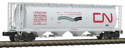 Intermountain Railway 85202 Z Scale 59' 4-Bay Cylindrical Covered Hopper w/Round Hatches - Ready to Run -- Canadian National (white, red, Environmental Mode Logo)