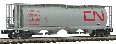 Intermountain Railway 85205 Z Scale 59' 4-Bay Cylindrical Covered Hopper w/Round Hatches - Ready to Run -- Canadian National (Gray, red, Large Noodle Logo)