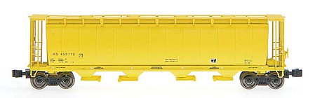 Intermountain Railway 85235 Z Scale Cylindrical Covered Hopper w/Round Hatches - Ready to Run -- Roberval & Saguenay Railway (Yellow, black)