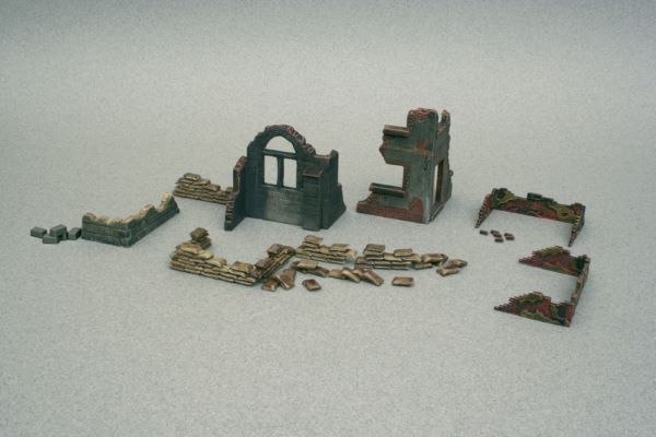 Italeri 6087 1/72 WWII Ruin Wall Sections & Sandbags