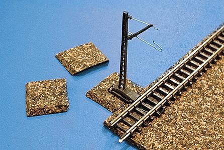 Itty Bitty Lines 1010 Z Scale Cork Catenary Mast Pads -- Package 10