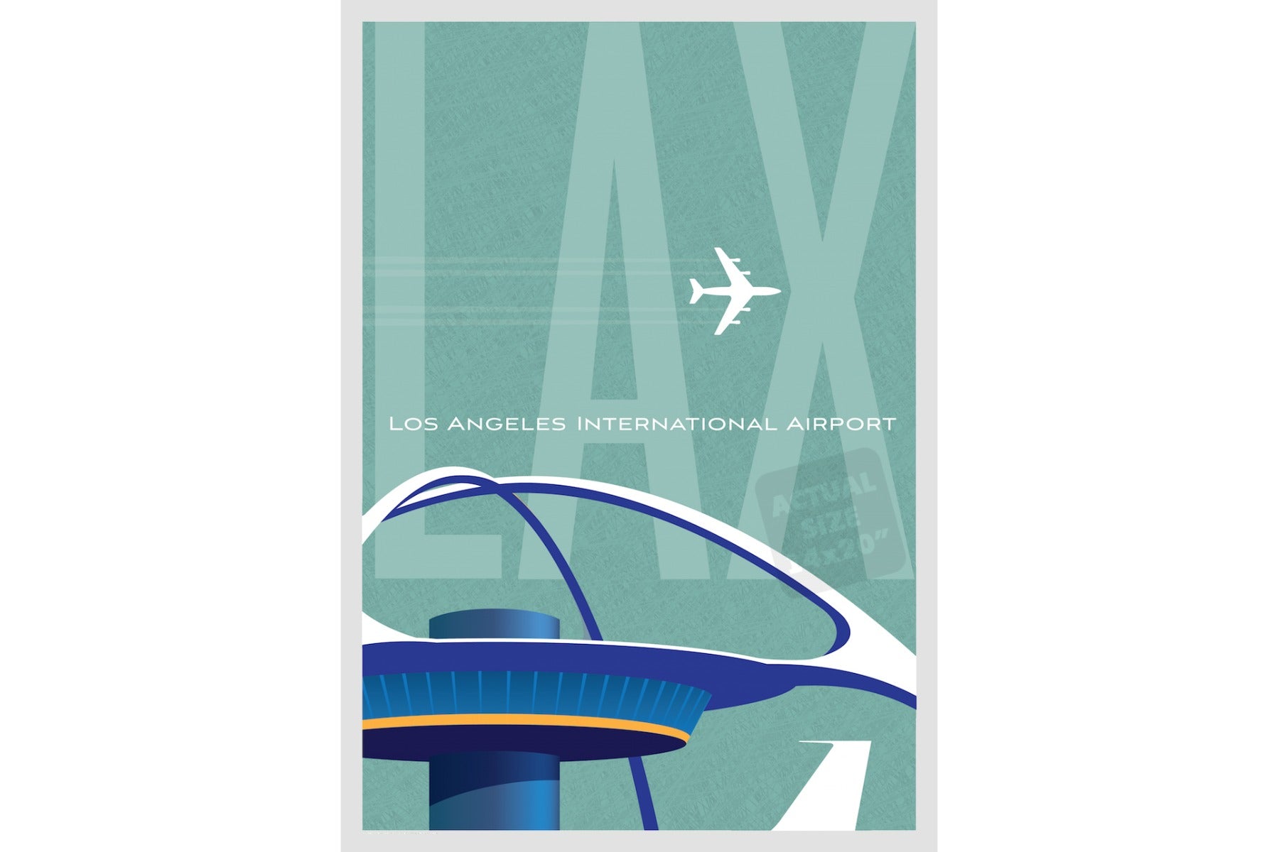 Jetage Aviation Art JA023 Lax Los Angeles Airport Poster 14 X 20