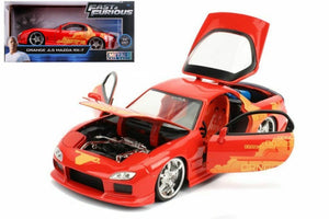 Jada 30747 1/24 Fast & Furious Orange JLS Mazda RX7 Car