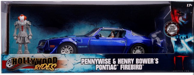 Jada 31118 1/24 IT Chapter 2 1977 Pontiac Firebird Car w/Pennywise & Henry Bower Figures