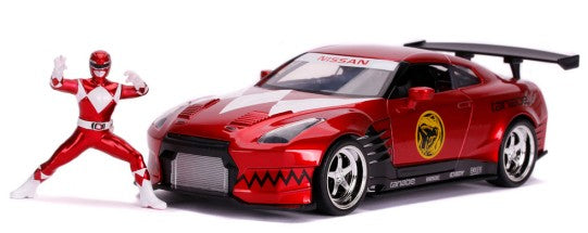 Jada 31908 1/24 Power Rangers 2009 Nissan GT-R Car w/Red Ranger Figure